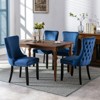 VYNXARIA Upholstered Wing-Back Dining Chair with Backstitching Nailhead Trim and Solid Wood Legs,Set of 2, Blue - 4 of 4