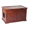 Merry Products Pet Cat Litter Box Washroom Storage Bench Box with Removable Partition Wall and Cat Entrance, 1 White and 1 Walnut - 3 of 4