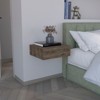 TIRAMISUBEST Light Gray Floating Nightstand with Drawer, Pine Wood Modern Shelf for Coastal Bedrooms - 3 of 4