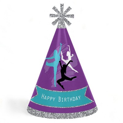 Big Dot of Happiness Must Dance to the Beat - Dance - Cone Happy Birthday Party Hats for Kids and Adults - Set of 8 (Standard Size)