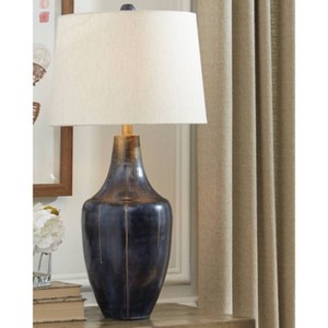 Evania Metal Table Lamp Indigo - Signature Design by Ashley: Modern Lighting, 3-Way Switch, UL Listed - 1 of 4