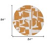 HomeRoots 8' Yellow and White Round Geometric Non Skid Area Rug - 3 of 4