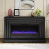 CosmoLiving by Cosmopolitan Rene Electric Fireplace Mantel 65" TV Stand with Multi-Color Flame and Crystal Ember Bed - 3 of 4