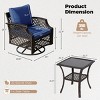 EROMMY 3 Piece Outdoor Swivel Chair Set, Wicker Patio Bistro Set With Thickened 25D Cushions And Glass Coffee Table - 2 of 4
