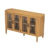 ORRD Large 4-Door Storage Cabinet, 58" Modern Entryway Cabinet for Living Room, Glass & Gold Accent Hallway Organizer with Adjustable Shelves - 2 of 4