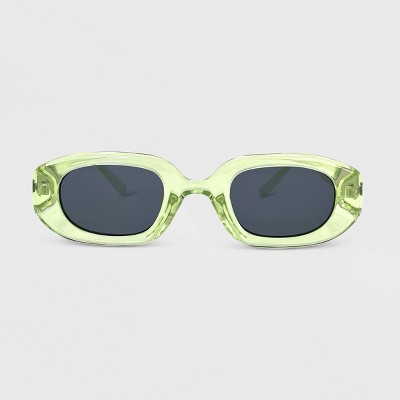 Women&#39;s Plastic Metal Combo Crystal Oval Sunglasses - Wild Fable&#8482; Lime Green