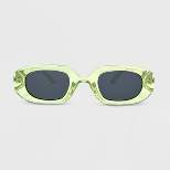 Women's Plastic Metal Combo Crystal Oval Sunglasses - Wild Fable™ Lime Green