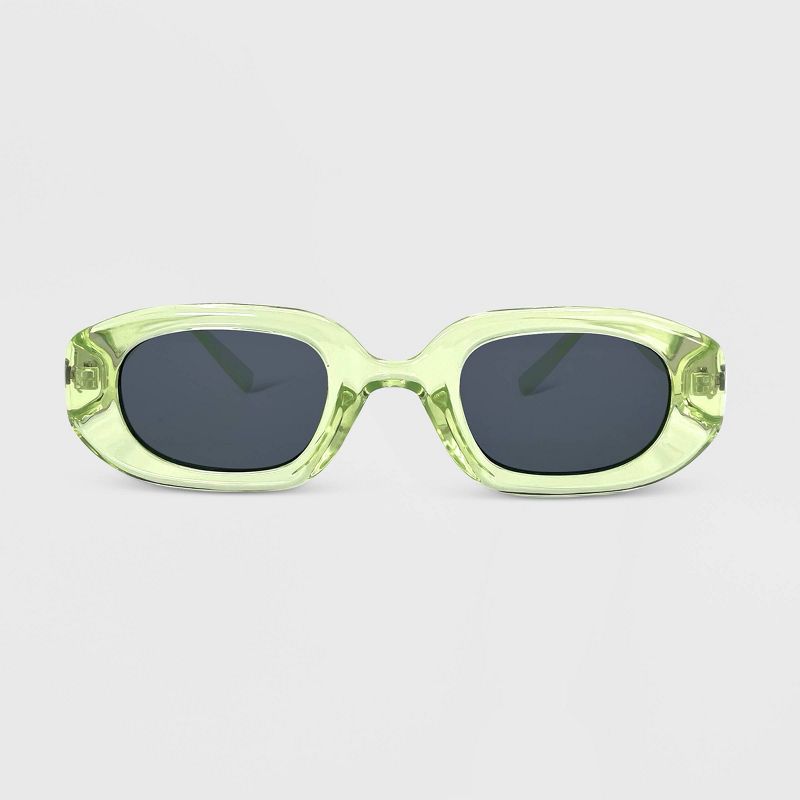 Women&#39;s Plastic Metal Combo Crystal Oval Sunglasses - Wild Fable&#8482; Lime Green, 1 of 3
