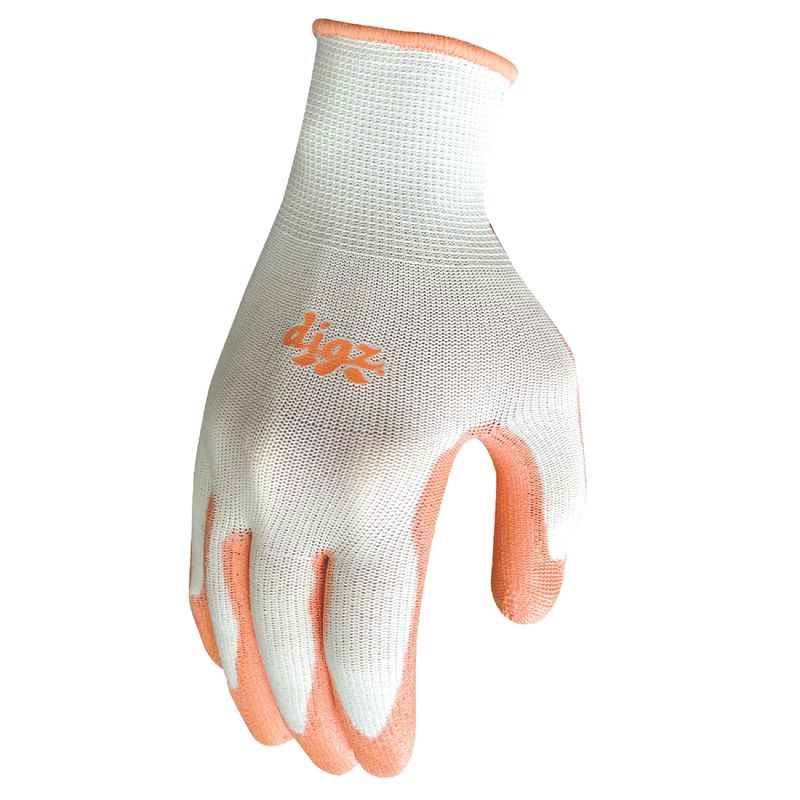 Digz S Polyurethane Coating Stretch FIt Gray/Orange Gardening Gloves, 1 of 2