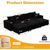 TiramisuBest 102.4" Plush Corduroy 4-Seat Sofa with 3 Ottomans, Deep Seat Cloud Couch, Convertible Lounge Sofa,Grey - 4 of 4