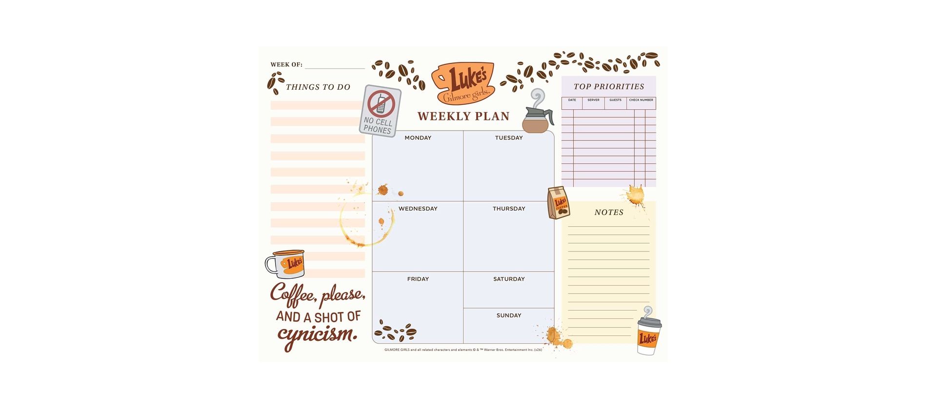 Gilmore Girls Weekly Planner Notepad - by  Insight Editions (Paperback)
