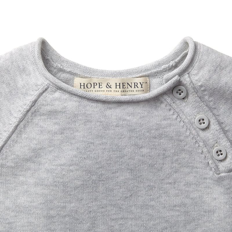 Hope & Henry Baby Raglan Sweater Romper, 3 of 7