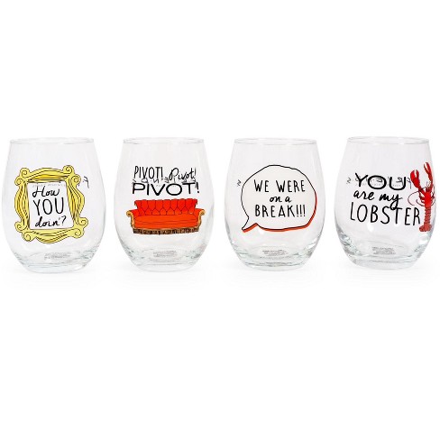 Silver Buffalo Disney Winnie The Pooh Quotes Stemless Wine Glass Set