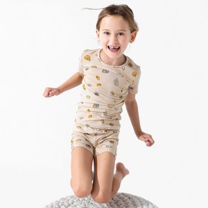 Bellabu Bear Football Bamboo Kids Pajama Short Set - 1 of 4