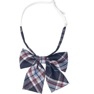 INSPIRE CHIC Women's Pre-tied Plaid Adjustable Elastic Band Casual Bow Ties - 1 of 4