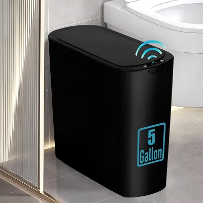 5 Gallon Motion Senor Bathroom Trash Can with Lid, Automatic Garbage Can Touchless, Smart Plastic Waste Basket