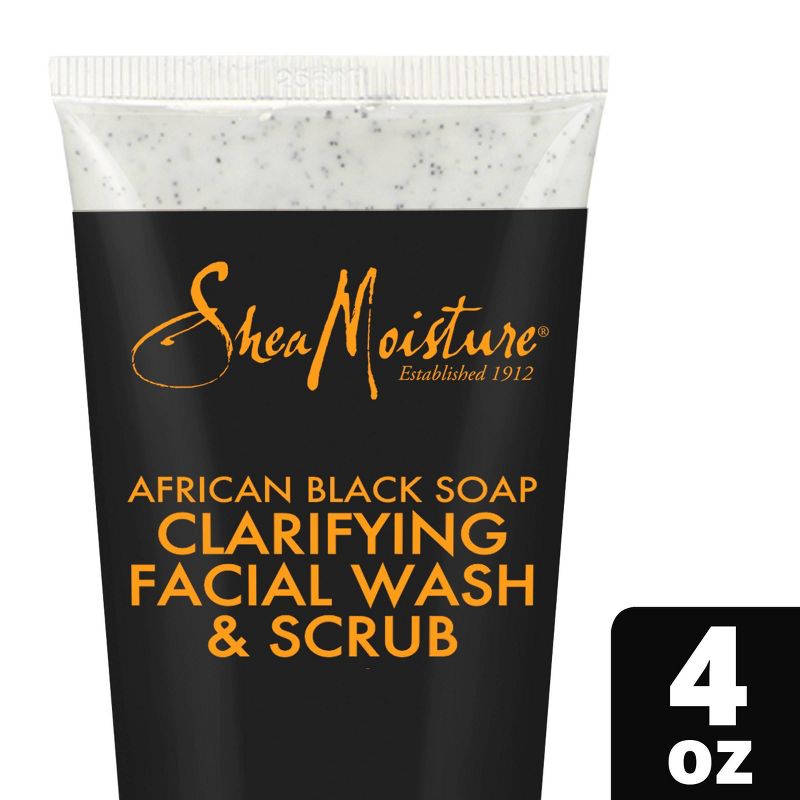 SheaMoisture African Black Soap Clarifying Facial Wash &#38; Scrub - 4 oz, 1 of 14