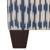 Skyline Furniture Fairland Square Storage Ottoman Ikat Tonal Blue: Linen & Cotton Upholstered Bench with Padded Seat - 3 of 4