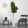 Nearly Natural 6-ft Fiddle leaf Fig Artificial Tree in Tall White Planter - 3 of 4