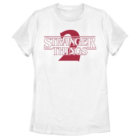 Women's Stranger Things Bold Logo T-shirt - White - Medium : Target