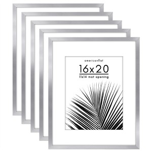 Americanflat 5 Pack of Picture Frames with Mat - Plexiglass Cover - 1 of 4