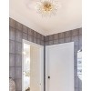 DOMETOUR Modern Gold Crystal Flush Mount Ceiling Light, LED Sputnik Firework Fixture for Bedroom, Kitchen, Hallway, Entryway, Porch, Gazebo - 2 of 4