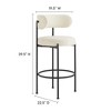 Modway Albie Boucle Bar Stools – Set of 2 Contemporary Backless Counter Stools with Soft Upholstery and Footrest - 3 of 4
