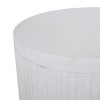 CAVINAS Modern Concrete Patio End Table,15" Outdoor Side Table with Fluted Design,Lightweight Small Patio Table for Patio,Garden,White - 4 of 4