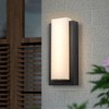 C Cattleya Matte Black Outdoor Dimmable LED Wall Lantern Sconce with Frosted Glass Shade - 2 of 4
