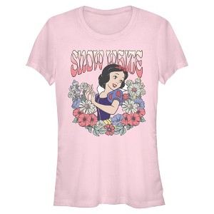 Juniors Snow White and the Seven Dwarfs Floral Wreath Princess T Shirt - 1 of 4