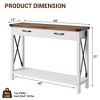 Console Table with 2 Drawers, 2 Tier Sofa Table with Storage Shelf, Wood Entry Way Table for Living Room - 3 of 4