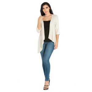 24seven Comfort Apparel Women's Elbow Length Sleeve Cardigan - 1 of 4