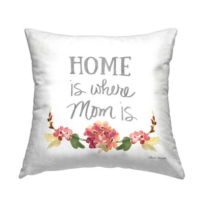 Stupell Industries Where Mom Is Red Floral Blossom Border
