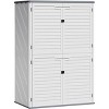 Garvee Outdoor Storage Shed Large Capacity Weather-Resistant Resin Cabinet for Garden Tools, Bikes, Lawn Equipment ¨C White - 4 of 4