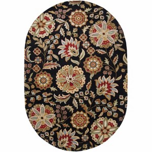 Hauteloom Heaters Black Floral Wool Carpet - 1 of 4