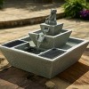 Smart Solar 11.61" Concrete Zen Elephant Solar Sculptural Fountain - 4 of 4