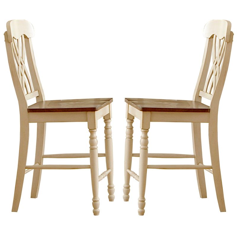 Set of 2 24&#34; Countryside Counter Height Barstools Antique White - Inspire Q, 4 of 6