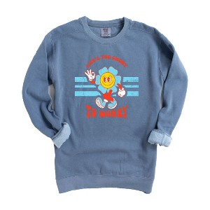 Simply Sage Market Women's  Garment Dyed Graphic Sweatshirt Life's Too Short - 1 of 2