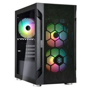 SilverStone Technology FARA H1M PRO Black Micro-ATX Tower case with Tempered Glass and Three ARGB Fans, SST-FAH1MB-PRO - 1 of 4