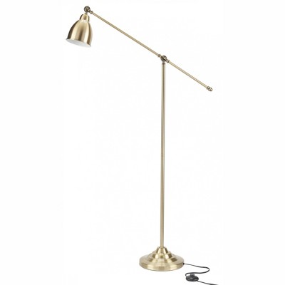 54" Gold Metal Swing Arm Reading Floor Lamp - Nourison