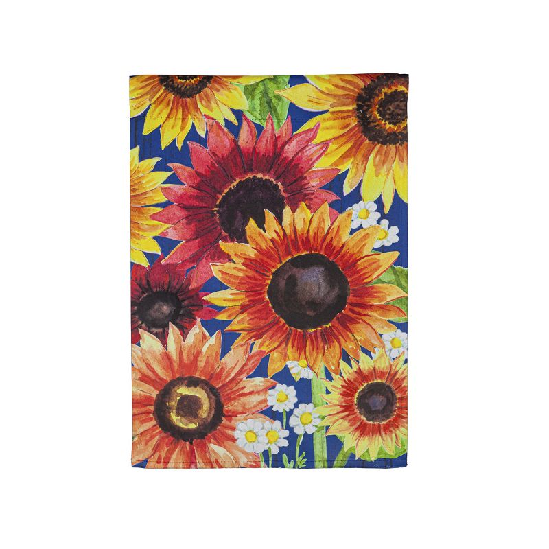 Multi-Color Fall Sunflowers Garden Suede Flag, 1 of 2