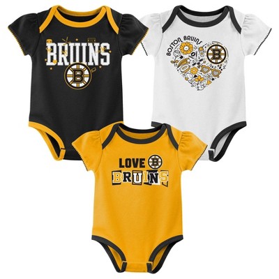NHL Boston Bruins Baby Girls' 3pk Bodysuit