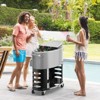 Karl Home 70QT Oval Freezer Patio Cooler Cart - 2 of 4