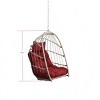 Hanging Egg Chair with Stand Kit,Foldable PE Rattan Swing Seat with Cushion and Pillow,Outdoor Hanging Chair for Patio or Balcony-Maison Boucle - 2 of 4