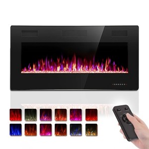 R.W.FLAME Electric Fireplace Wall-Mounted Recessed Ultra-Thin LED Heater, 6 Sizes, Touch Screen, with Remote - 1 of 4