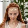 Unique Bargains Women's Straight Long Hair Wig 13x4in 180 Real Human Hair Yellow Brown 1 Pc - 4 of 4