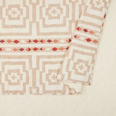 Hypnotic Cream and Taupe Cotton King Quilt Set