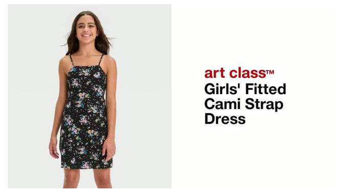 Girls' Fitted Cami Strap Dress - art class™, 2 of 5, play video