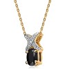 Guili Sterling Silver White Cubic Zirconia Gold Plating Clear and Black Cubic Zirconia Pendant - 2 of 2