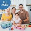 Adult Lunch Boxes - Reusable 3-Pack Snack Box Containers with 5 Compartments and 3 Condiment Cups, BPA-Free Food Storage for Meal Prep, School, Work - 3 of 4